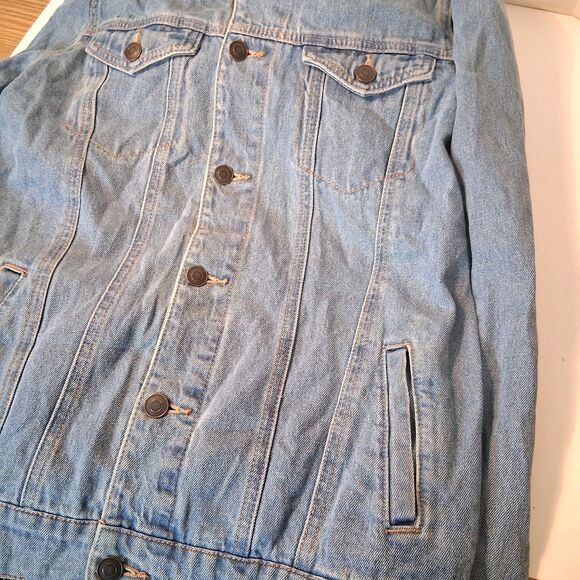 Nickelodeon Rugrats Raptor Dinosaur Denim Jacket XS Blue Graphic Trucker Jean - Picture 5 of 6